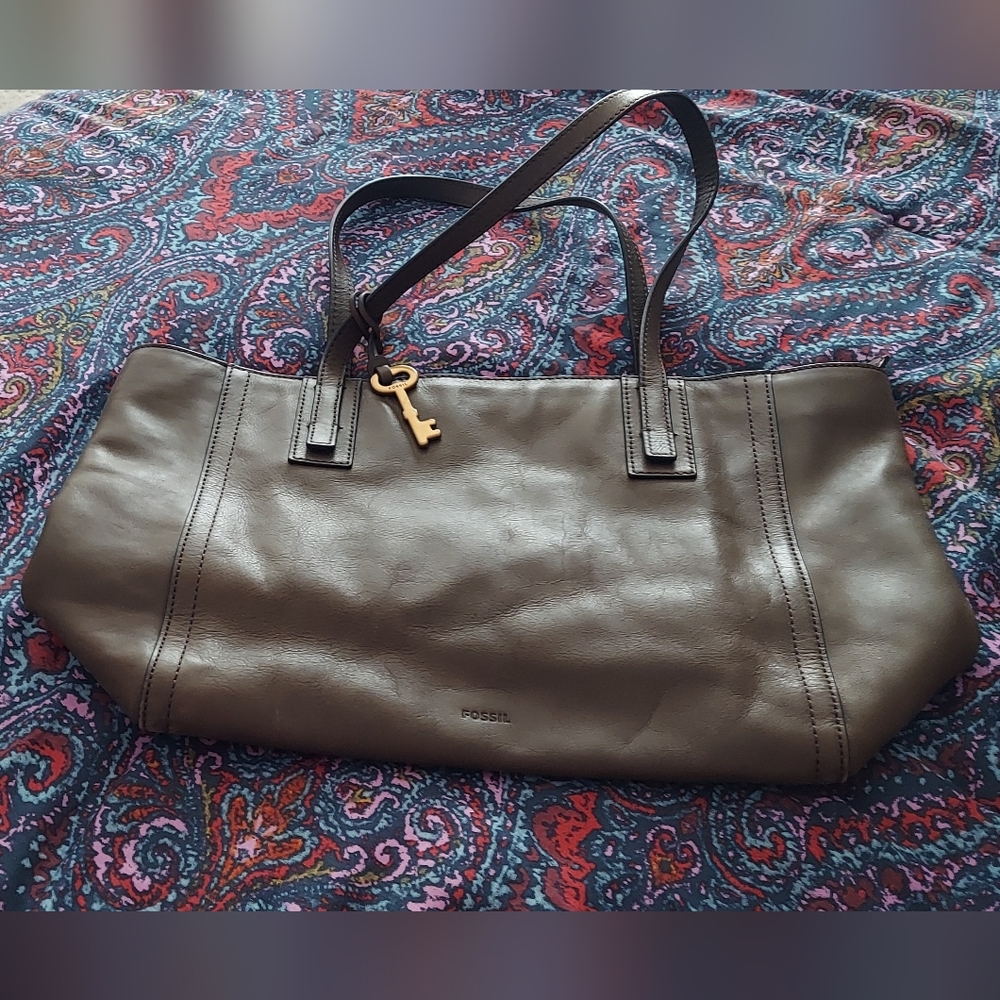 Great Moss Green Leather Fossil Bag